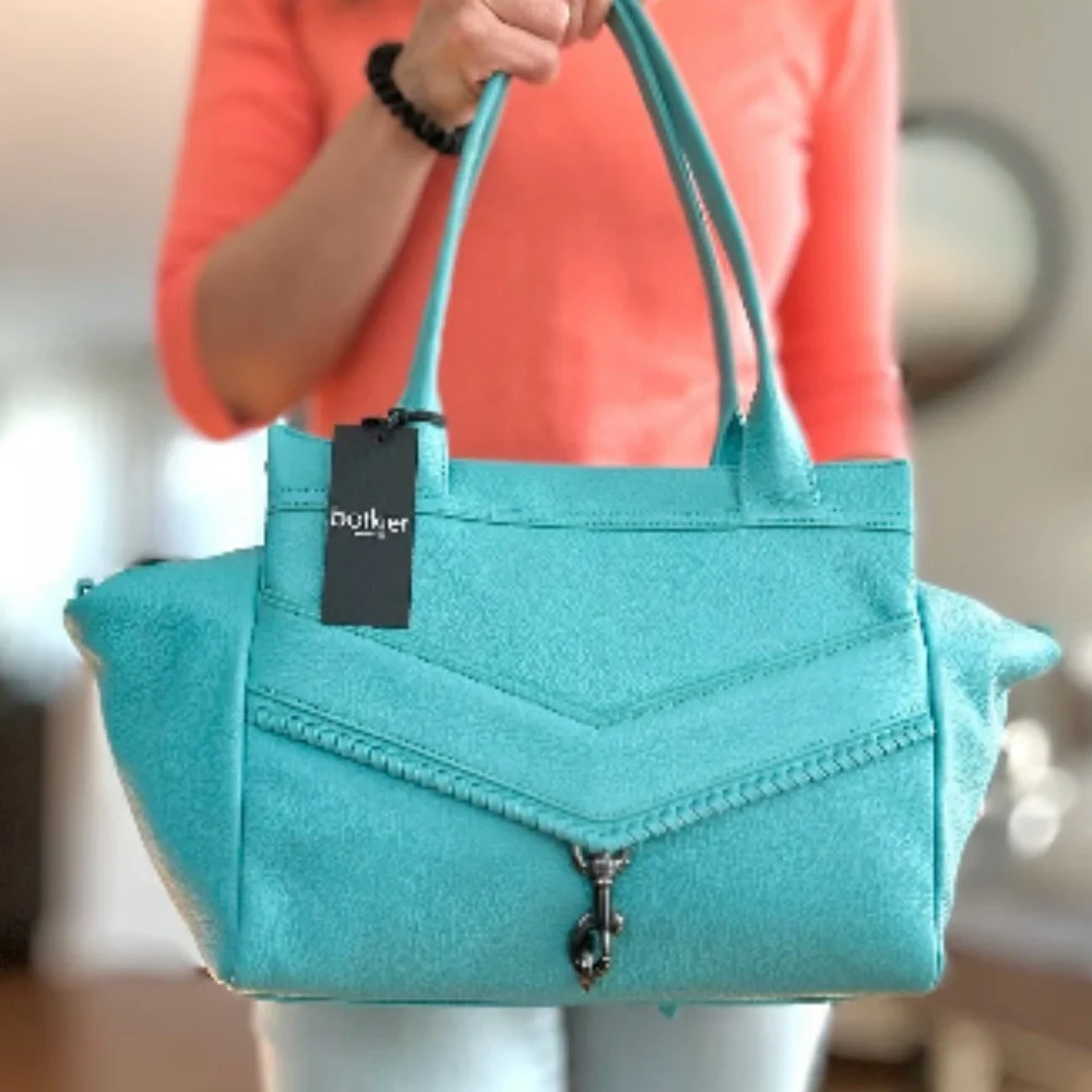 Botkier Teal Leather Tote Bag